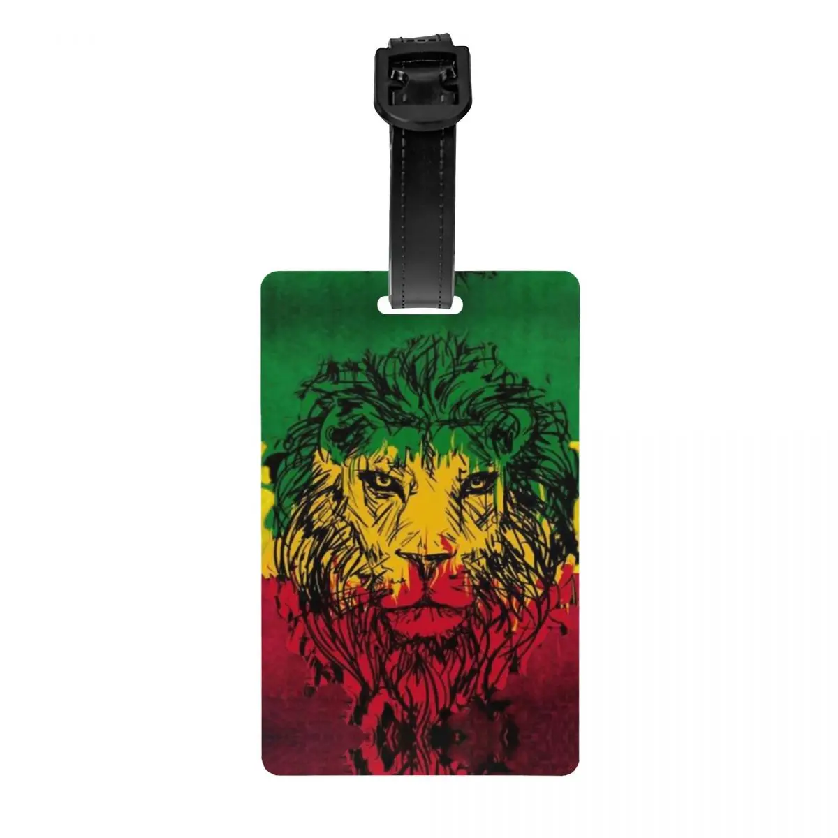 Custom Lion Of Judah Rasta Jamaican Reggae Luggage Tags for SuitcasesRastafarian Art Baggage Tags Privacy Cover Name ID Card