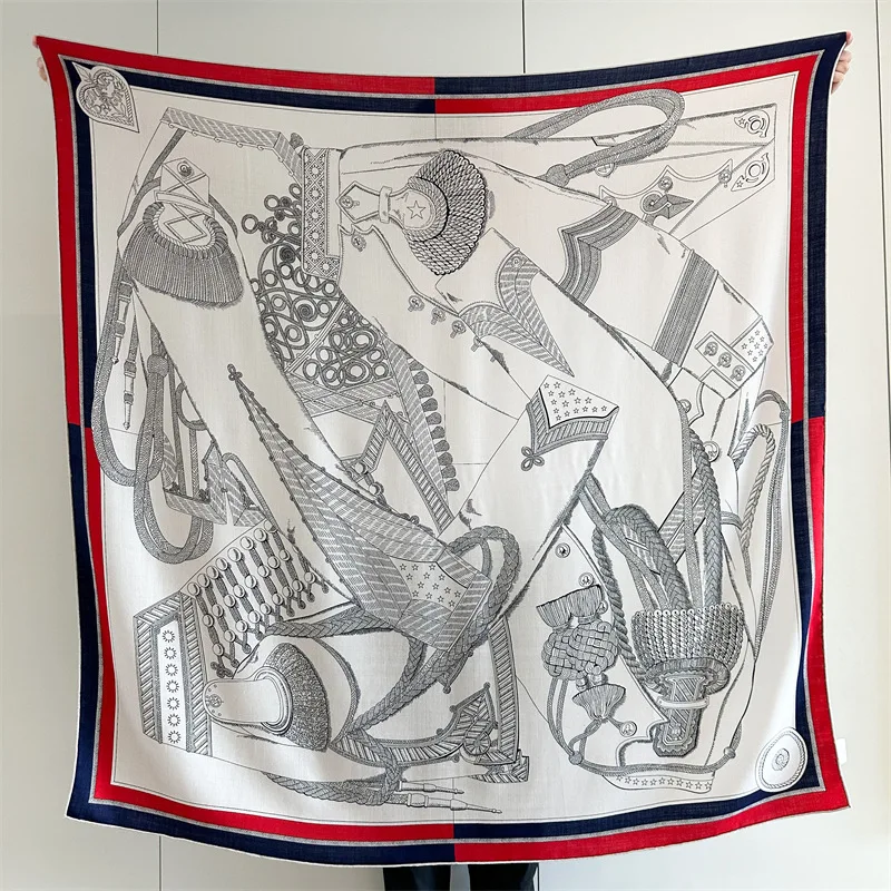 

Роскошный шерстяной шелковый шарф, женские большие шали, зимние теплые банданы, палантин 135 см, рождественский подарок, сумка, аксессуары для одежды