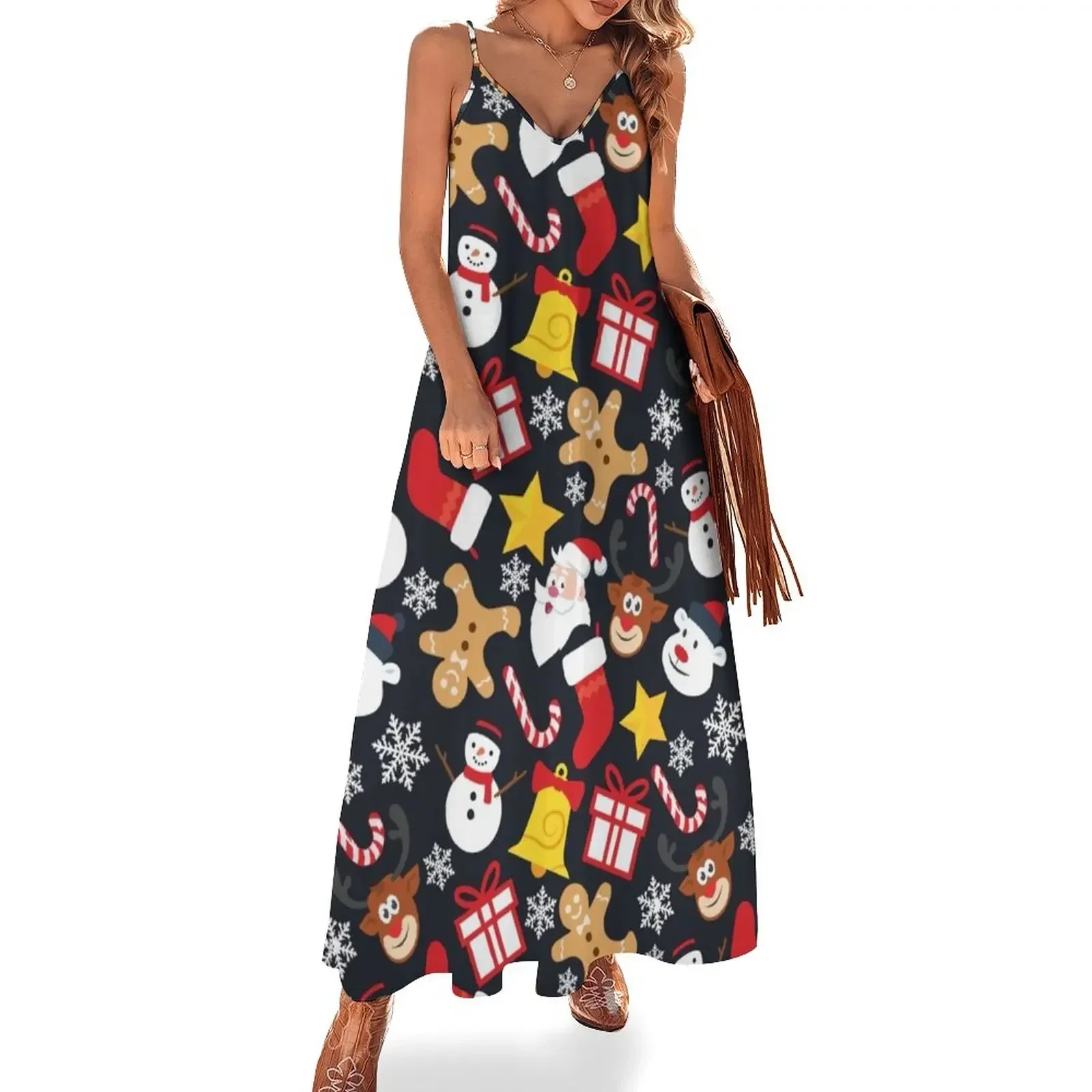 

Cool Christmas Collage Sleeveless Dress women's clothing summer 2024 novelties birthday dresses for women Dress