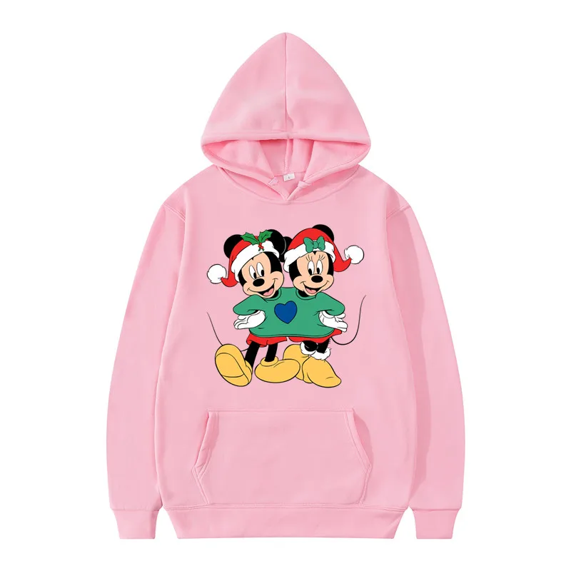 2024 Disney's Mickey and Minnie wearing Christmas hats Christmas hoodies