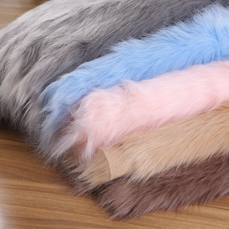 50cm Slippery Faux Fox Fur Fabric 5cm Long Plush Fur Fabric For Diy Doll Cloth Carpet Jewelry Phone Counter Cover Photo Props