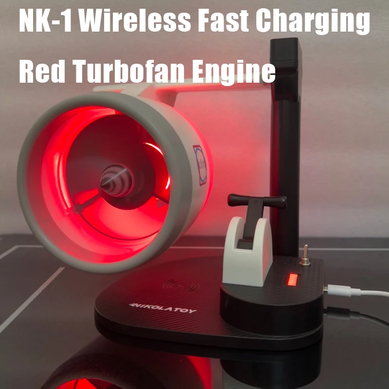 

New NK-1 Wireless Fast Charging Turbofan Engine Humidification Spray Fan Engine PLA Desktop Toy