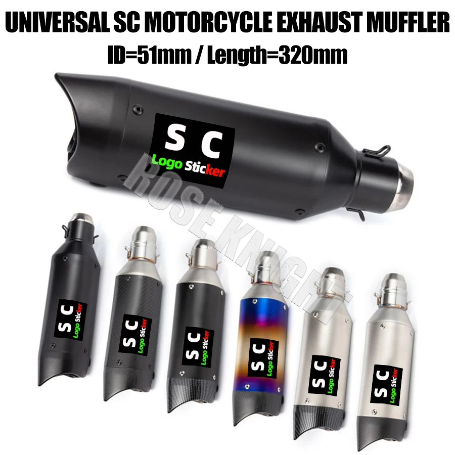 

Universal 51mm SC Motorcycle Exhaust Muffler Escape for Honda Suzuki Yamaha Kawasaki KTM ETC Moto Exhaust Modify Accessories