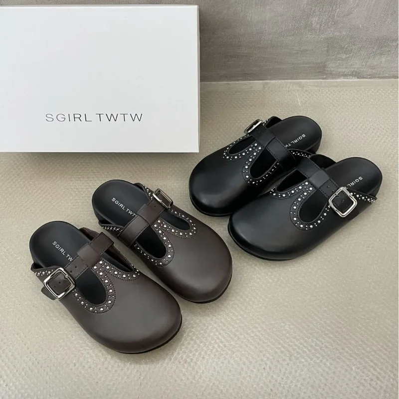 

Niche Half-bag Head Muller Shoes Women's New Outer Wear Slip-on Lazy Sandals Ins Fashion