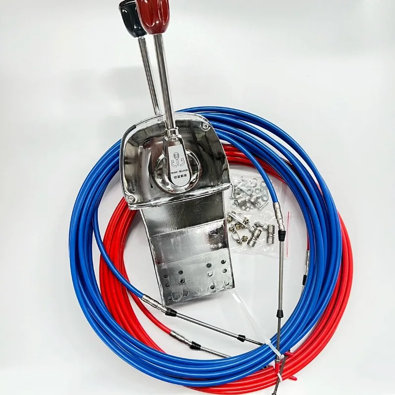 Universal Marine Throttle Head Double Handle Controller Cable Pulling Manipulator Soft Axis Gear External Unit for Boats