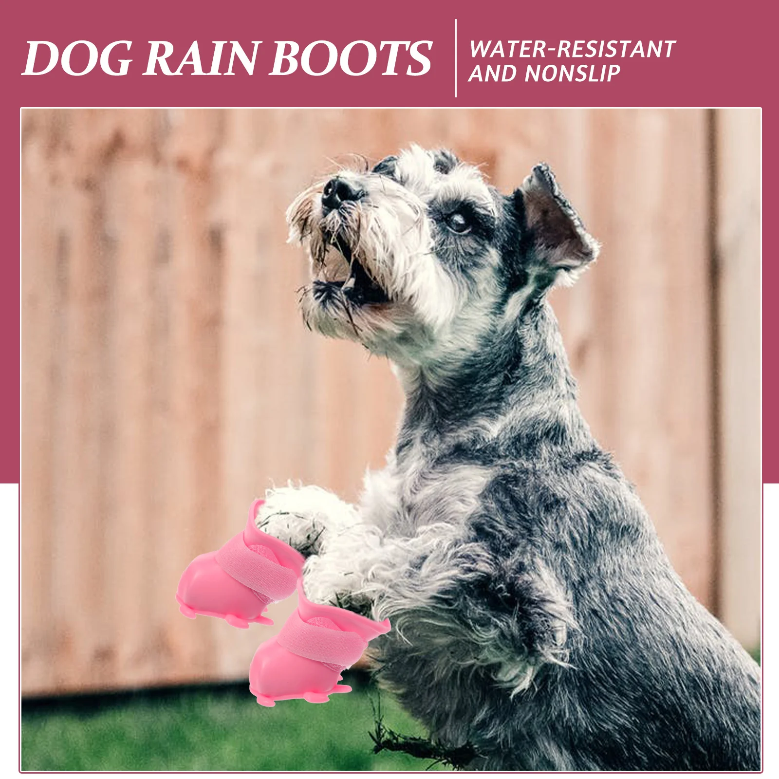 

1Set Waterproof Dog Rain Boots Tpr Material Adjustable Non-Slip Warm Outdoor Puppy Shoes Winter Booties for Small Dogs