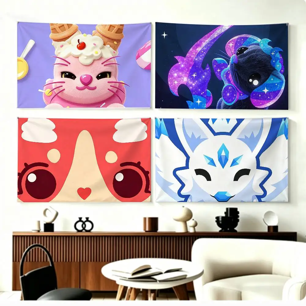 VectorArt A-Adopt Me Game   Flags Wall Hanging Background Art Banner for Bedroom Home Outdoor Decor