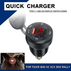 Adaptador de carga rápida impermeável para motocicleta, R1300GS, USB PD, tipo C, QC 3.0, Tiger 800, XCX, XC, Explorer, 1200, Tiger 900 Rally