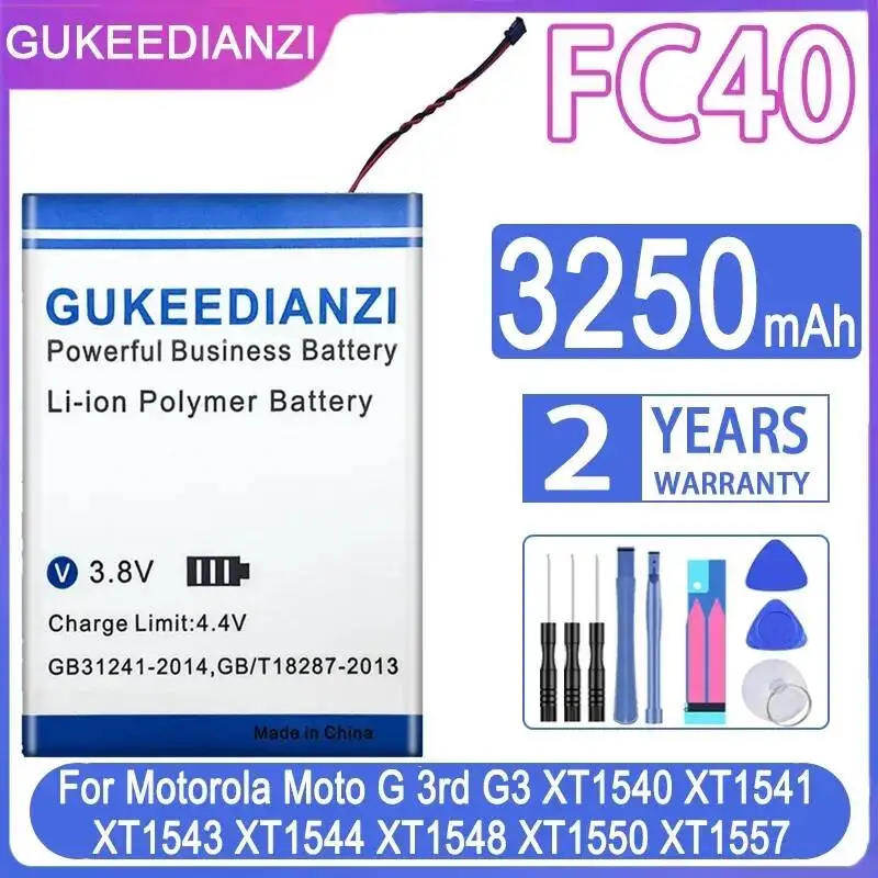 Batería de teléfono móvil FC40 3250mAh para Motorola Moto G 3rd G3 XT1540 XT1541 XT1543 XT1544 XT1548 XT1550 XT1557