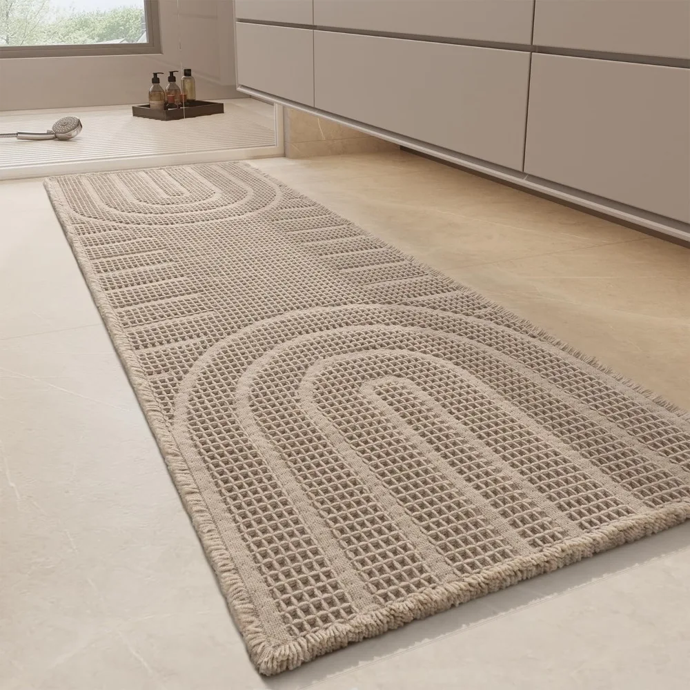 

Super Absorbent Bath Mats for Bathroom, Soft Long Bathroom Rugs with Tassels Front of Bathtub, Sink, Bath Mats
