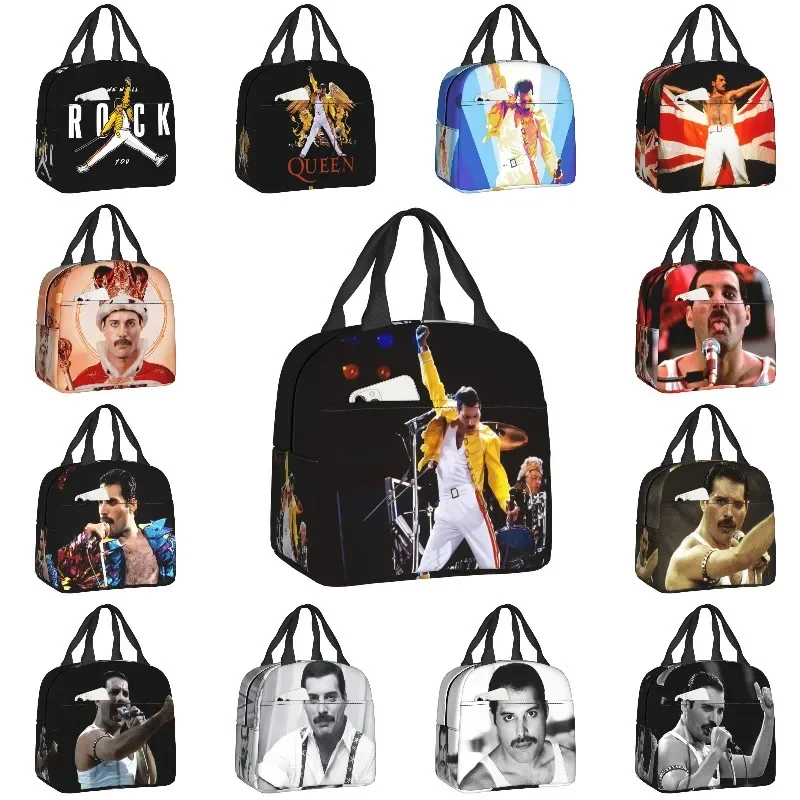 Freddie Mercury Lunch Box for Women Portable Cooler Thermal Food Insulated Rock Queen Lunch Bag Kids School Children Tote Bags