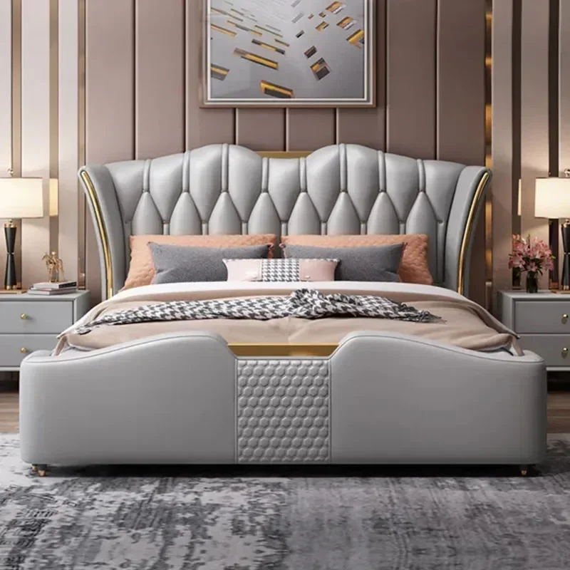 

Double Bedroom Bed Unique Nordic Luxury Multifonction Bed King Size Sleep Storage Camas De Dormitorio Home Furniture Decoraction