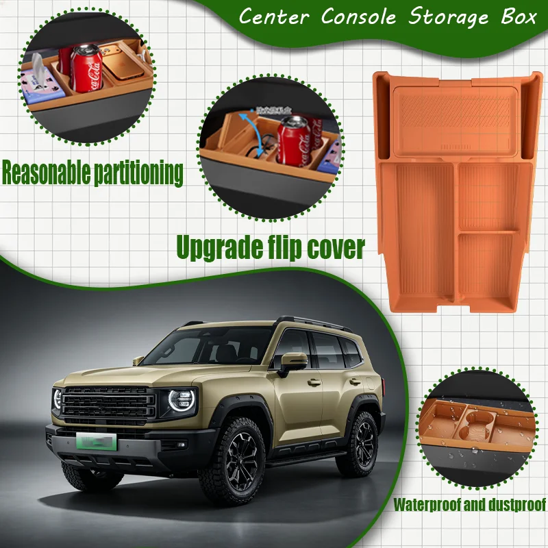 For Haval Xiaolong MAX 2025 Center Console Lower Storage Box, Drop-in Organizer Tray with Anti-Slip Liner