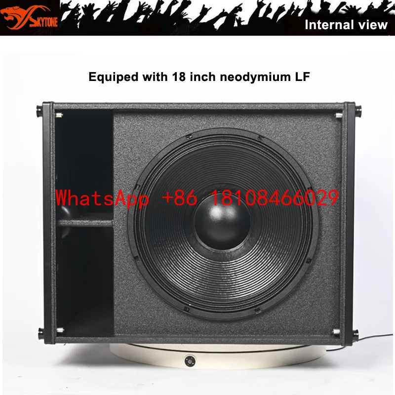 KING918 Woofer Activo de 18 Pulgadas con Imán de Neodimio, 1200W, Caja de Madera Contrachapada, Subwoofer Line Array para Escenarios e Iglesias