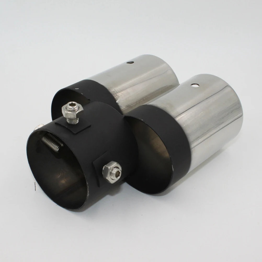 

Car Exhaust Outlet Tips Tail Pipe Muffler Straight Style Double Outlets Anti Rust Decoration Car Accessories Exhaust Engine
