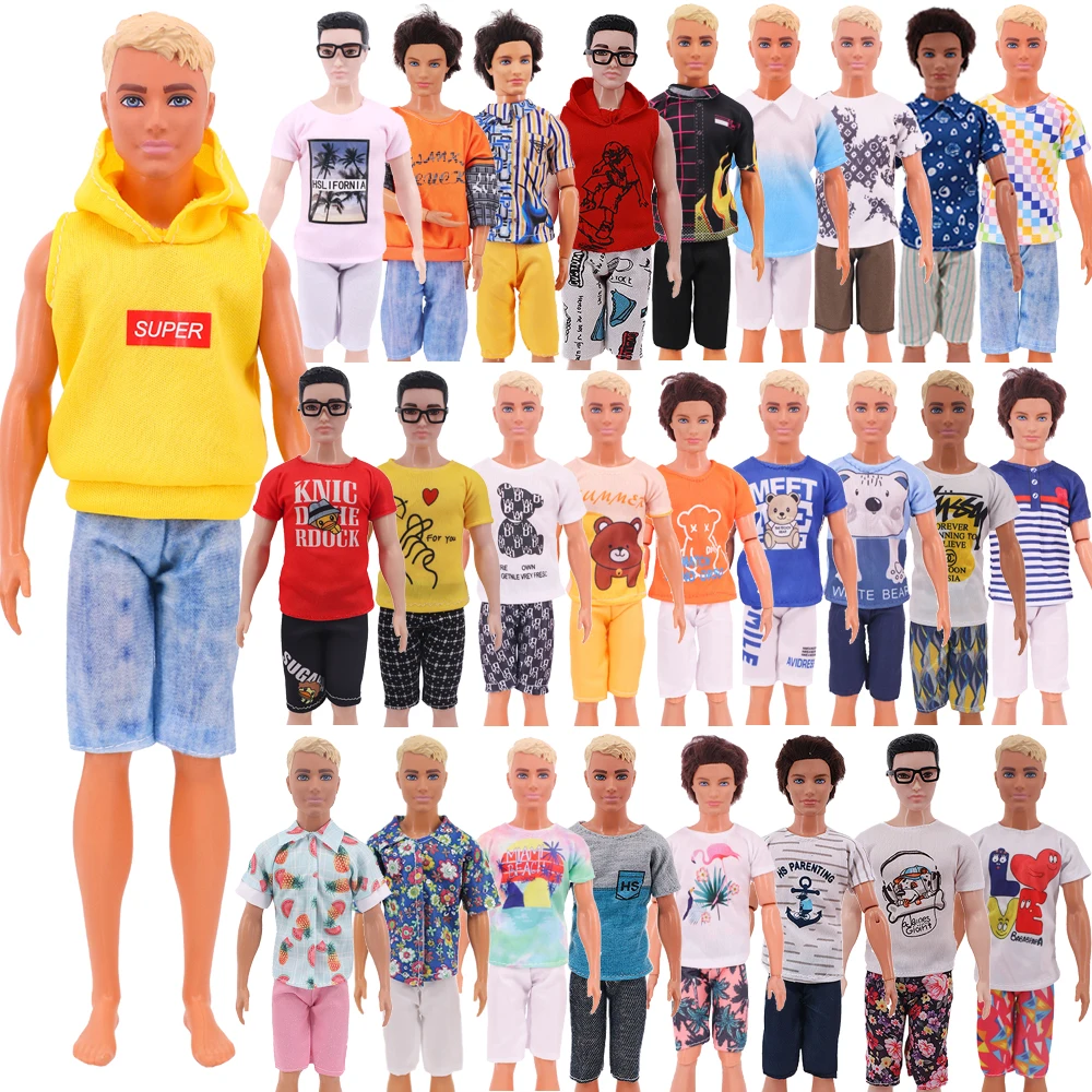 

Handmade Ken Doll Clothes T-shirt + Shorts For Barbie Dress Accessories Fashion Daily Clothing Gils Toys Birthday Gift