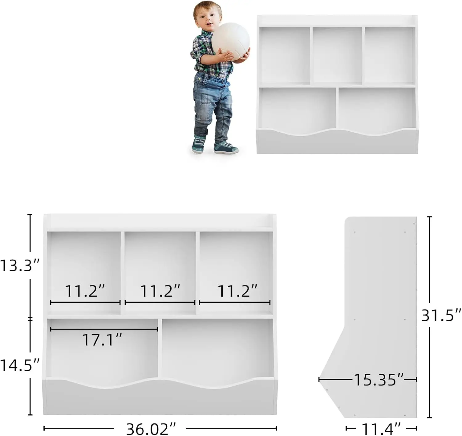 Gaomon Kids Bookshelf And Bookcase Toy Storage Multi Shelf With Cubby Organizer Cabinet For Boys Girls,For Children Playroom