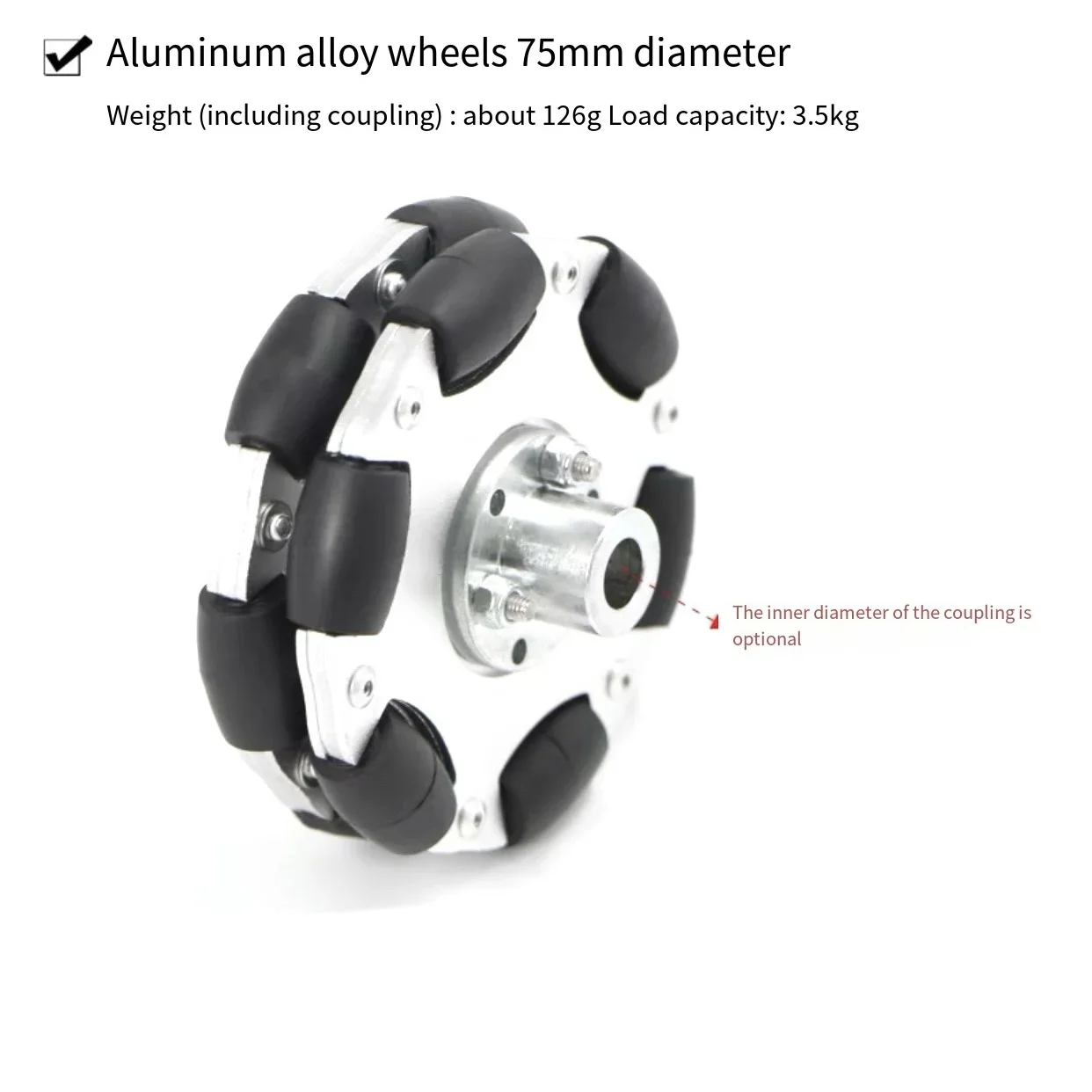 Metal Omni Wheel Intelligent Wheel Robot 58mm 60mm 75mm With Coupling 3/4/5/6/8mm Plastic/Aluminum Alloy DIY Parts view 6