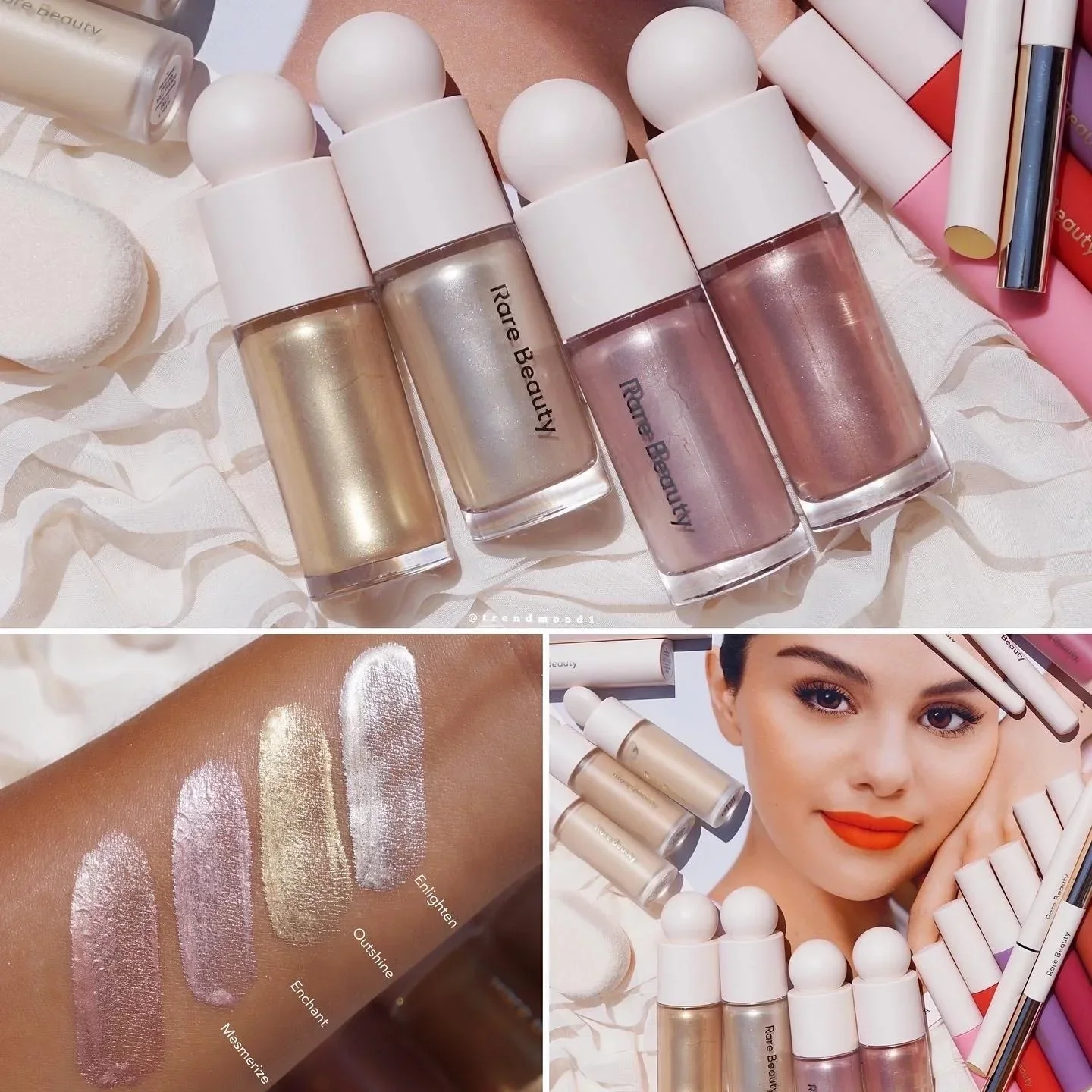 Tavolozza di evidenziatori per il viso alla moda Tavolozza di illuminatori Bagliore naturale Impermeabile Glitter Shimmer Trucco evidenziatore in polvere al forno