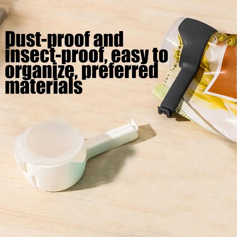 プラスチック製フードバッグシーリングクリップ、注ぎ口付きクリップ、フードストレージ、チップバッグクリップ、シーラークリップ、キッチンストレージ