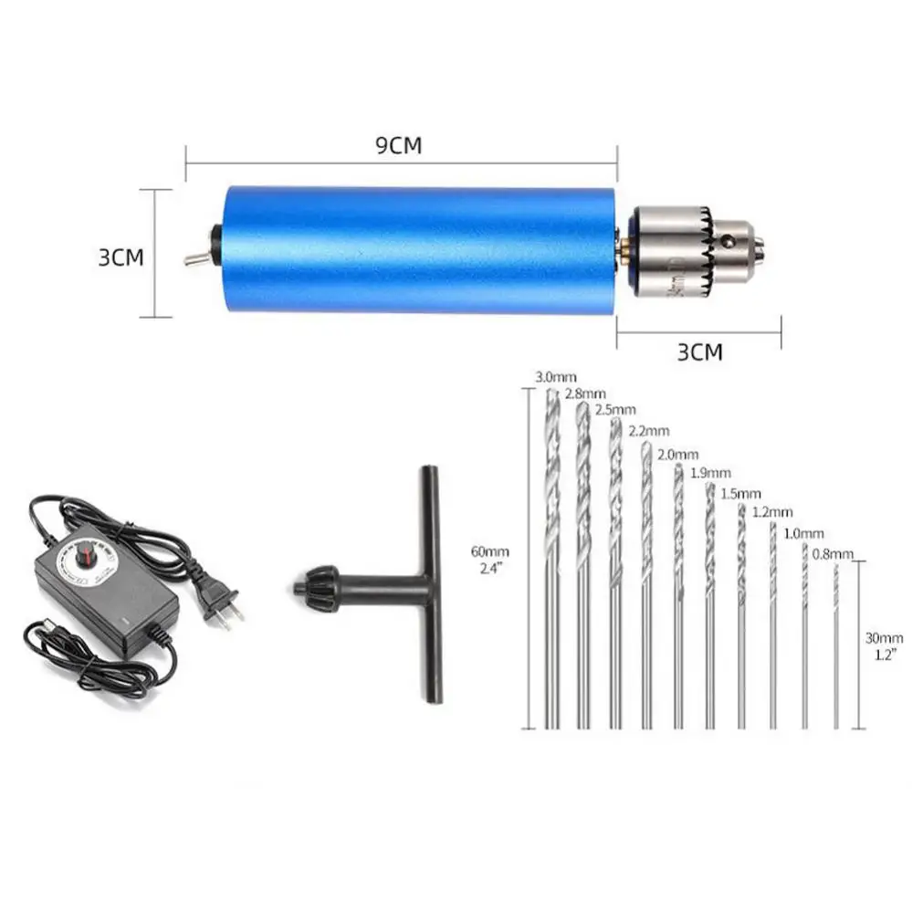 0.3-4mm JT0 Adjustable Electric Hand Drill 3-12V 13000RPM Mini Micro Electric Drill Mill for DIY Woodworking Tools Craft Jewelry