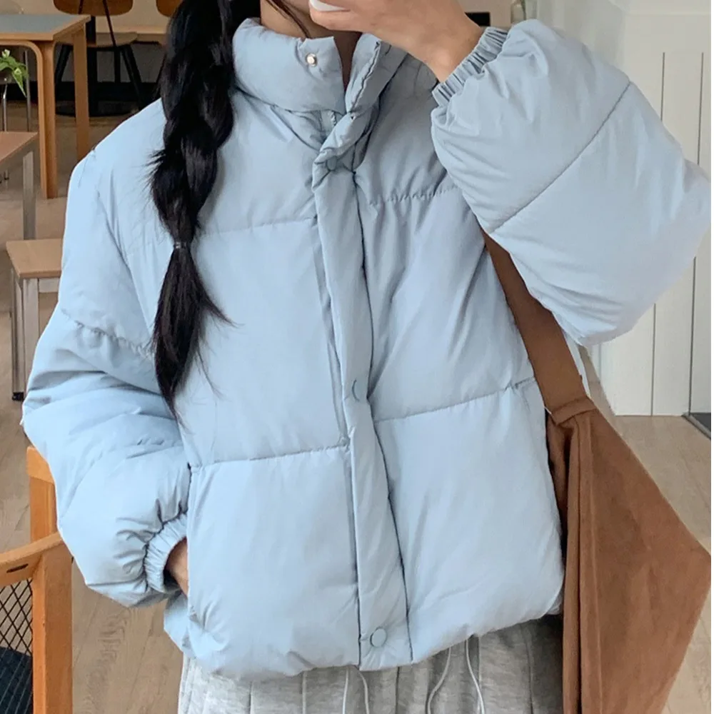 Chique outono inverno ort Thiened algodão jaet feminino doce sle gola solta ajuste tamanho pequeno amigável casaco de moda