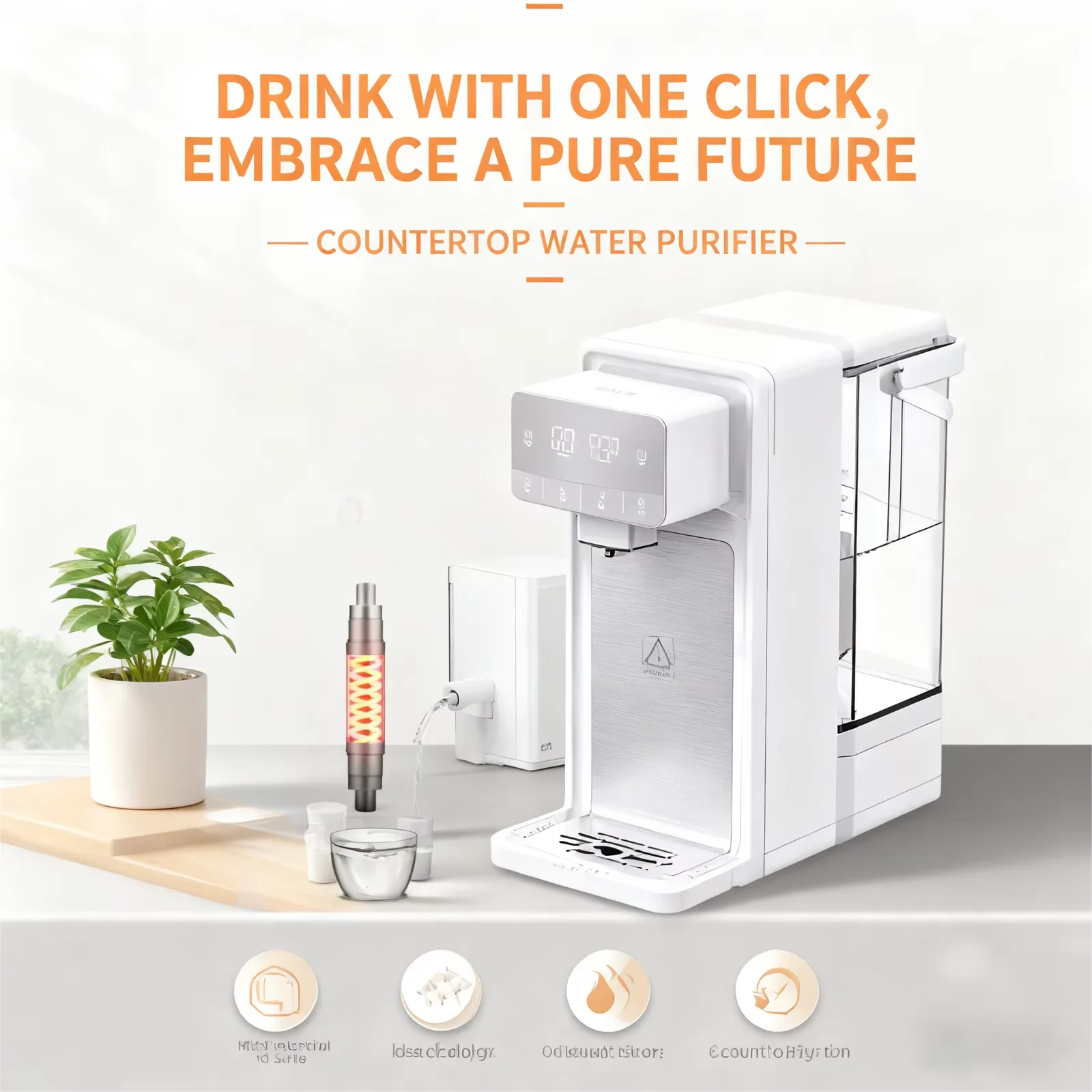 Portable Countertop Thermoplastic Reverse Osmosis Water Purifier System Spare Parts 7 Temperature Module 0.6L/min Flow