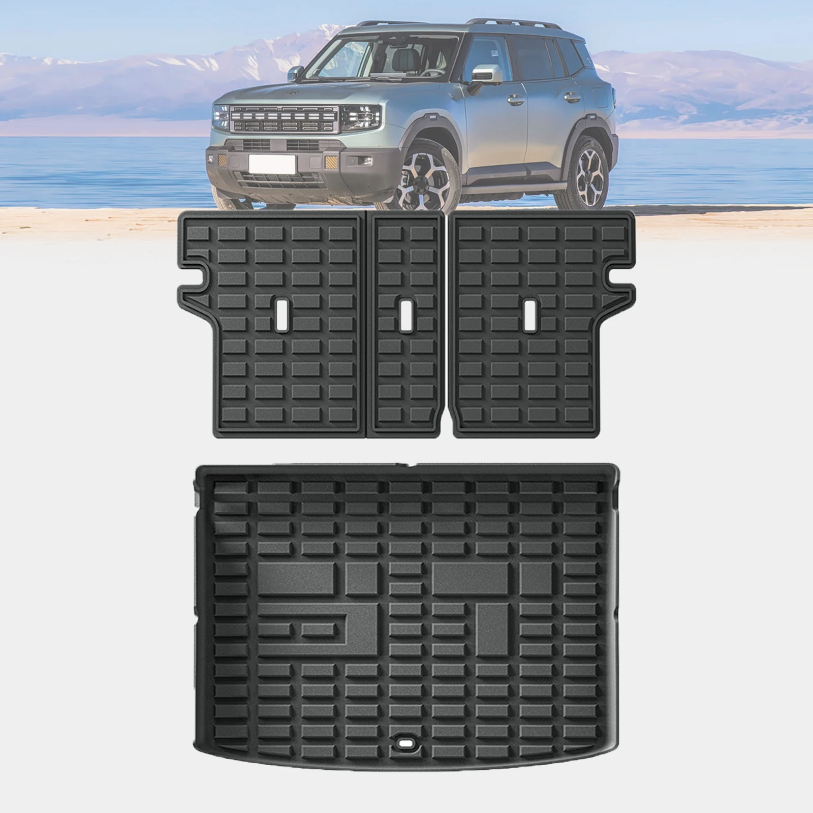 

for Chery Jetour T1 2024 2025 2026 LHD TPE Rear Boot Mat with Seat Back Cover Full Coverage Easy Installation Accessories