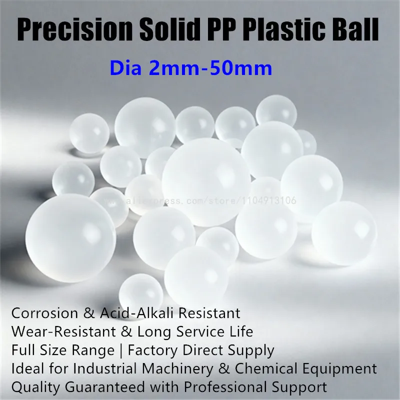 Precision Solid PP Plastic Ball Translucent Polypropylene Smooth Round Bead PP Plastic Ball Dia 2mm 3mm 5mm 10mm 20mm 30mm 50mm