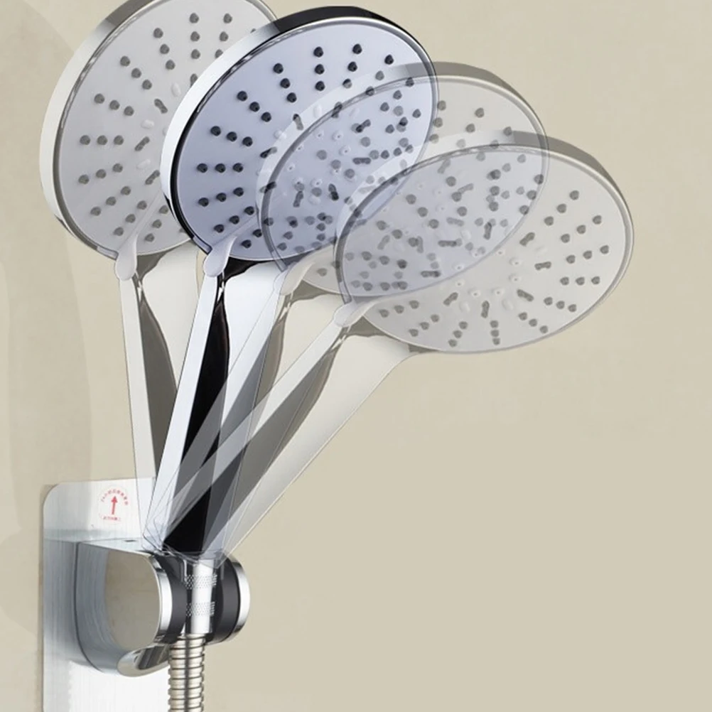 

2 Pc Shower Bracket Durable Head Mount Suction Holder Cup Heavy Duty Silver Convenient