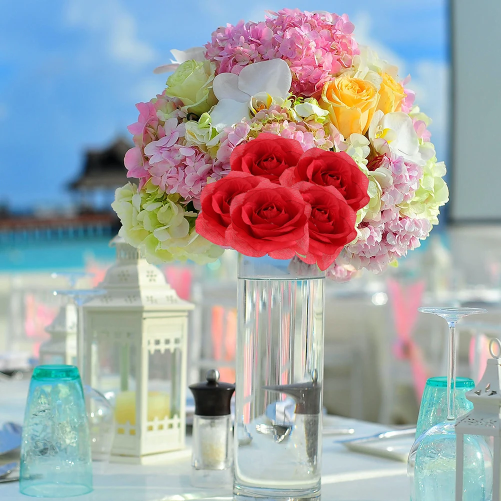 

20pcs Heads Simulation Floral Decor Faux Silk Wedding Party Christmas Fake Artificial Flower Roses Birthday Decorations
