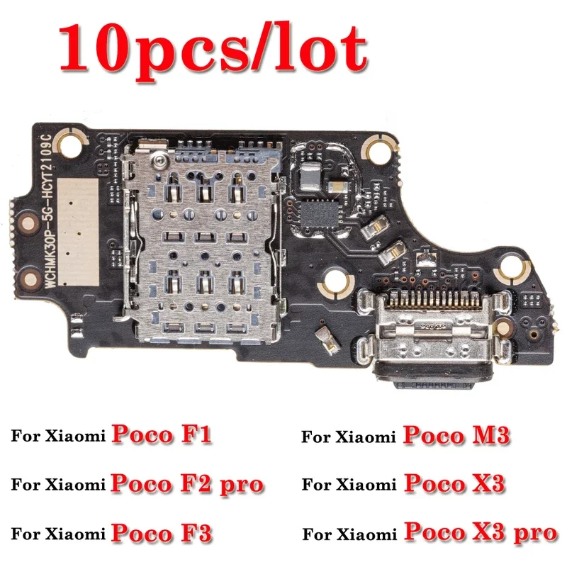 

10 pcs/lot USB Charging Port Dock Charger Connector Flex Cable Repair Parts For Xiaomi Poco F1 F2 F3 X3 M3 Pro