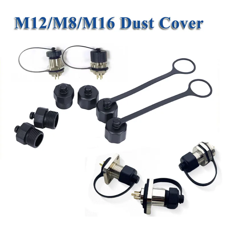 1-10 pces m12 m8 m16 tomada de aviação capa de poeira à prova dwaterproof água anti-vazamento choque elétrico vedação tampa de poeira para conector do sensor