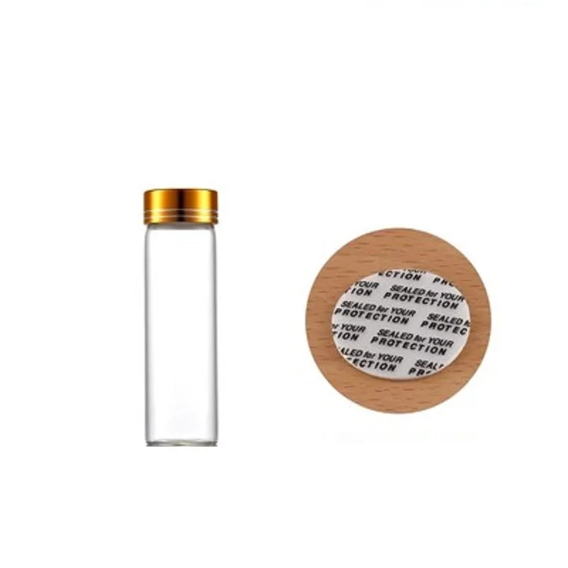 15ml 25ml 30ml 40ml 50ml Dia.30mm Mini Clear Sample Bottle Gold Line Screw Lid Empty Essential Oil Vial Glass Bottle For Liquids