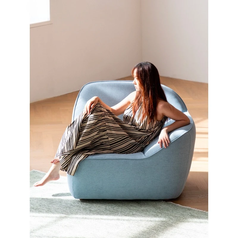 

Single sofa minimalist free combination small apartment blue dopamine design small sofa