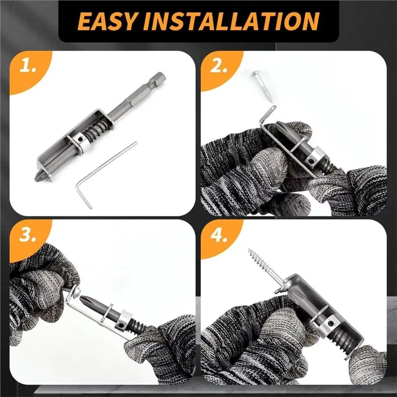 For Electricians& DIY Home Repair- Spring Loaded Screw Fixing Drill Bits 10Pcs Anti-Drop Self-Centering Pilot Hole Tool