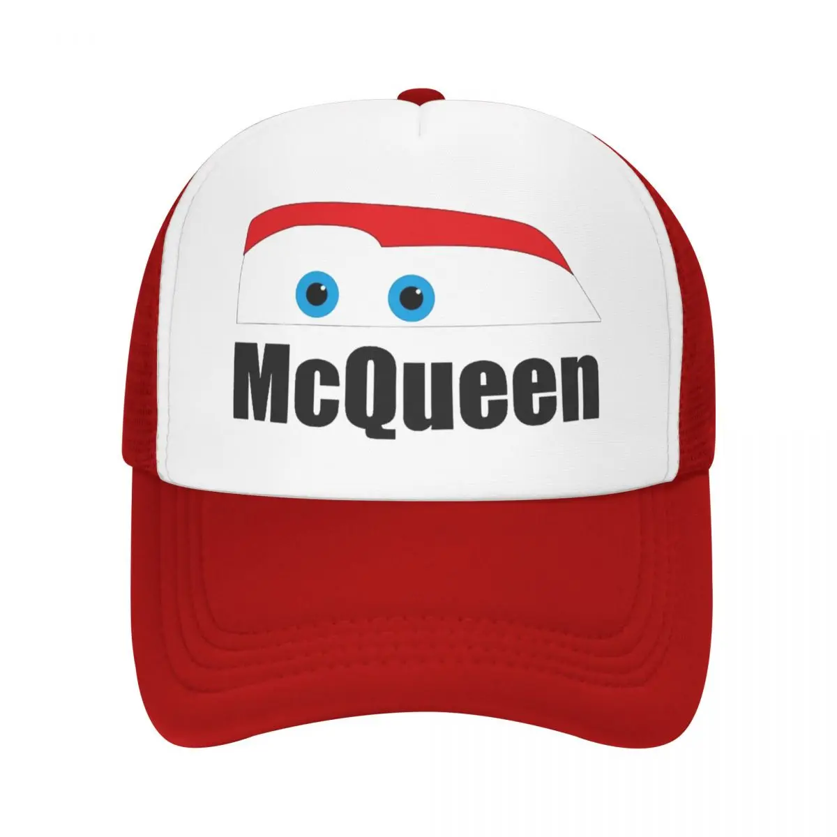 Lightning McQueen Eyes Mesh Sun Cap for Unisex Adjustable Snapback Mesh-Back Summer Cooling Caps