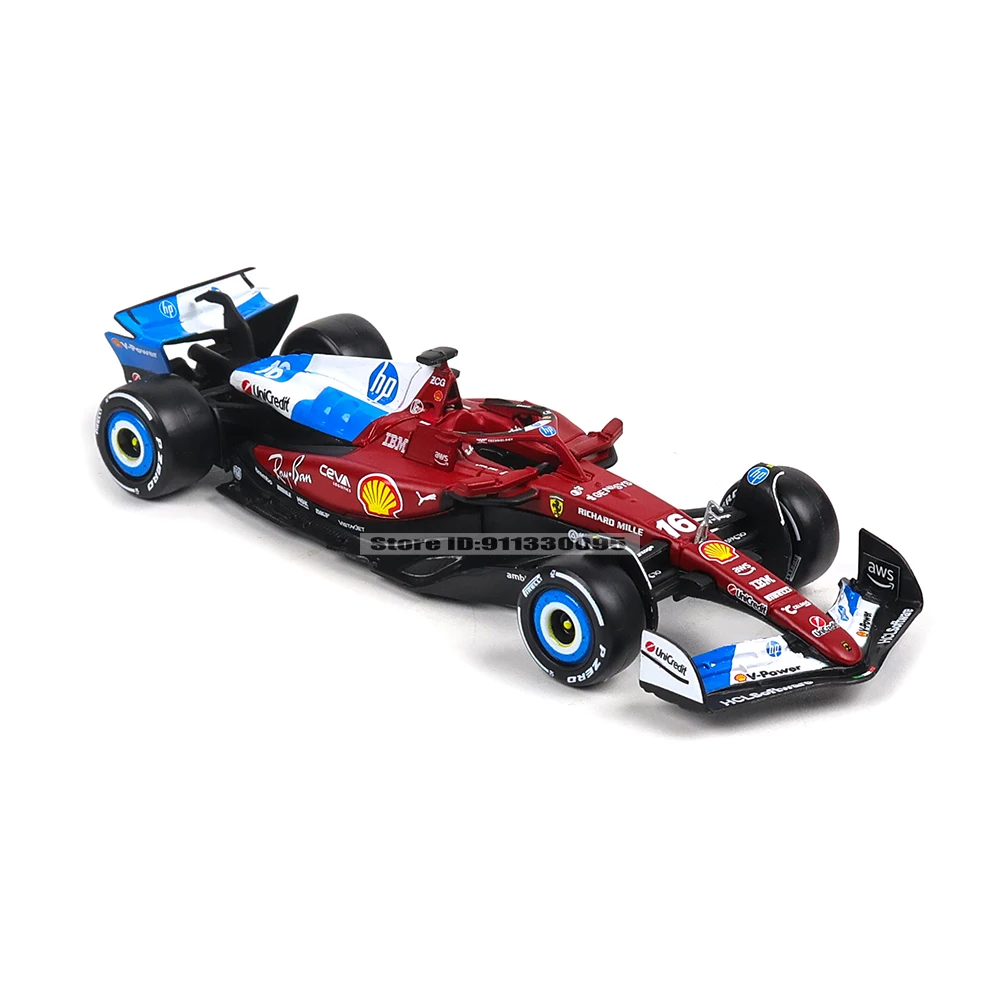 Bburago 1:43 2025 F1 Miami Grand Prix Ferrari SF25 #16 Charles Leclerc #44 Lewis Hamilton car model alloy car toy collection view 4