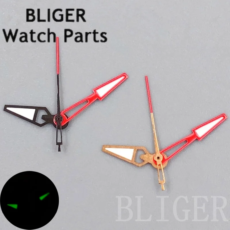 BLIGER NH35 Jam Tangan Berongga Rose Gold Hitam Merah Jarum Bercahaya untuk NH35 NH36 ETA2824 PT5000 Jam Tangan Pergerakan Aksesori Tangan