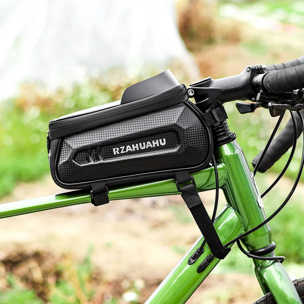 

Bicycle Phone Front Frame Bag Bike Frame Front Tube Bag Hard Casing Bike Bag for Phones 4.7-7.2 Inch