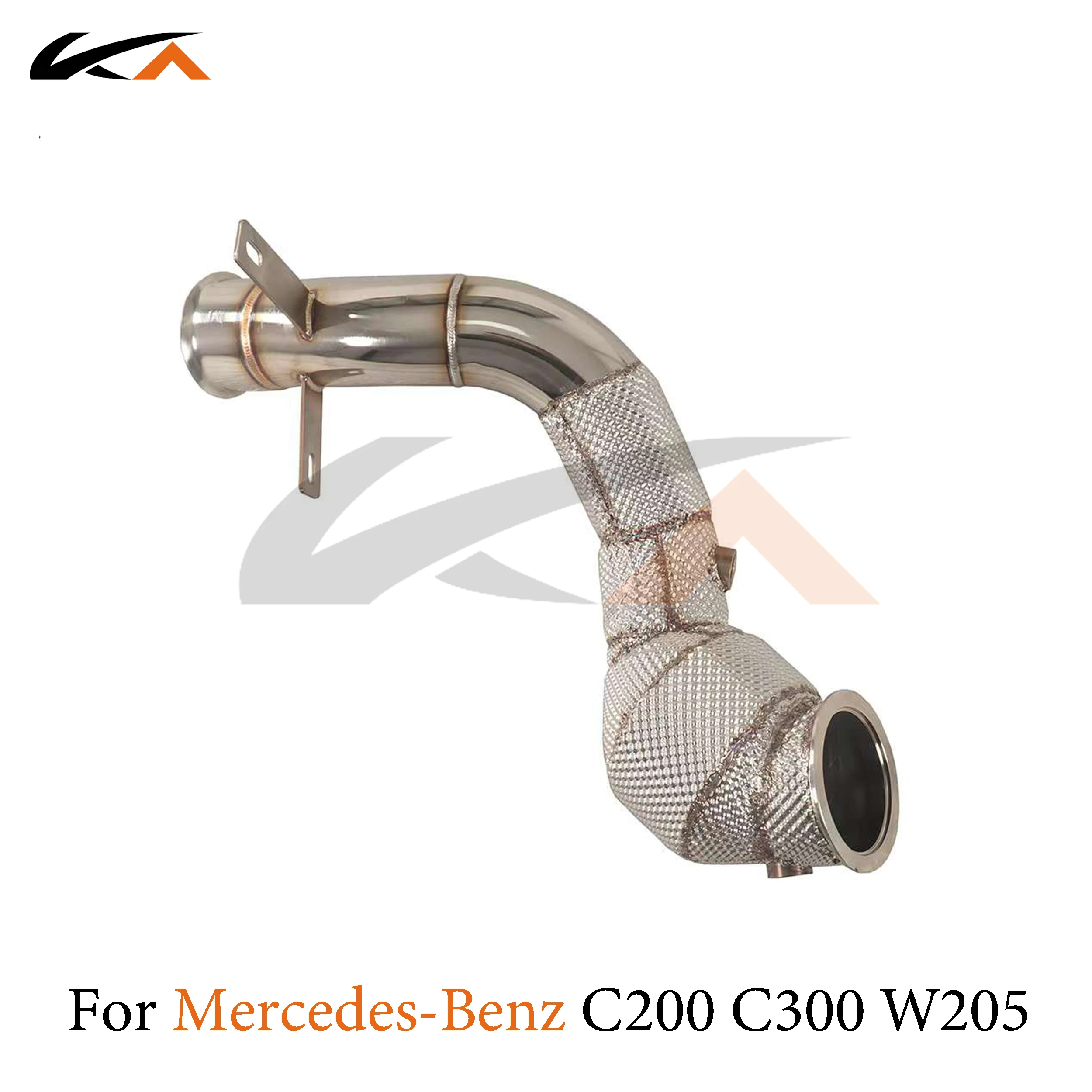 KA Tuning downpipe exhaust for Mercedes-benz C200 C300 W205 2.0T performance parts heat shield catted right hand driver