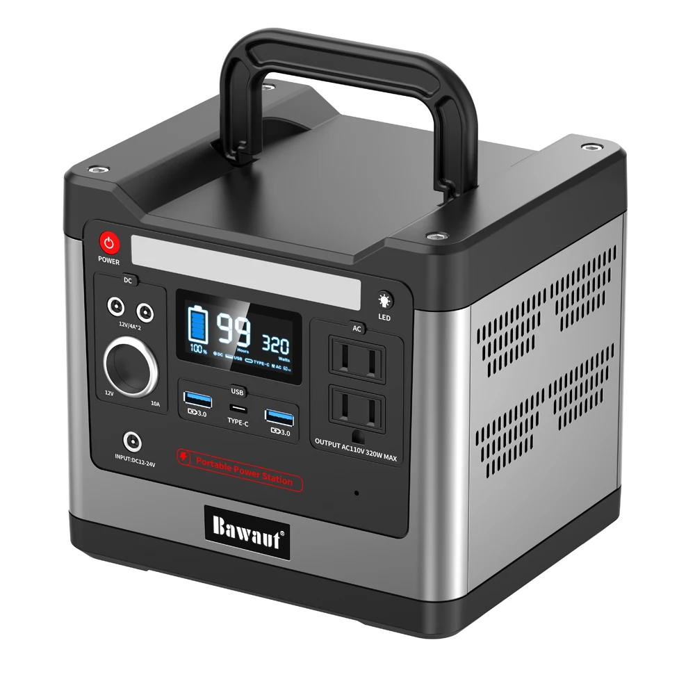 Replace Gasoline generator 320W 298Wh Portable power station for Emergency Gear Lithium pack battery Supply Inverter Storage