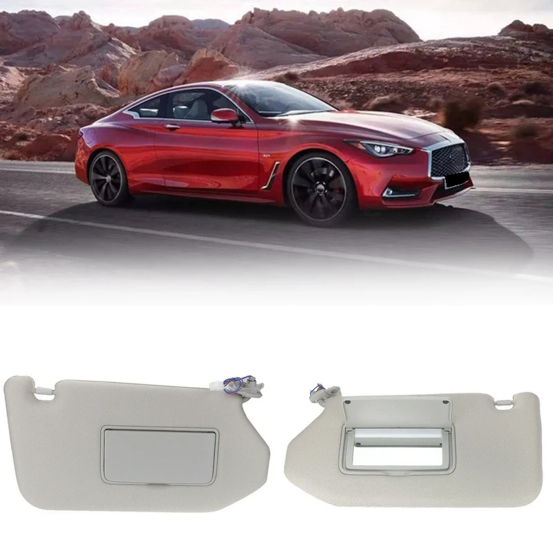 2Pcs Car Left & Right Sun Visor With Lamp DN For Nissan Pathfinder 2013-18 Infiniti QX60 14-17 96401-9PB0A 96400-9PB0A