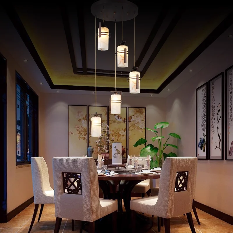 

Aesthetic Imitation Marble LED Pendant Lamp for Living Room Lighting in Villa Modern Home Decor