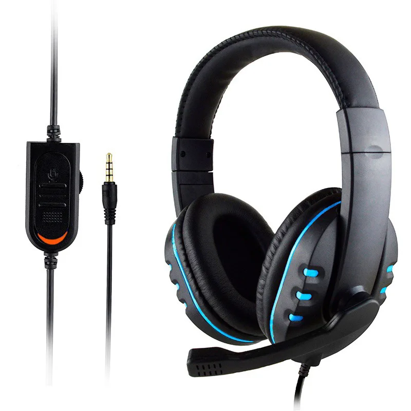 3,5-mm-Audiokabelkopfhörer Kabel gebundene Gaming-Headset-Kopfhörer Bass musik für ps4-Spielstation 4-Gamer-Computer mit Mikrofon