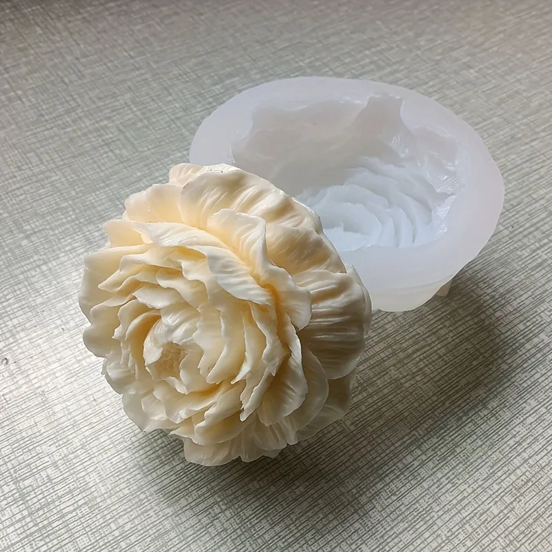 1pc Simulation Peony Chocolate Mold, 3D Silicone Mold, Candy Mold, Fondant Mold, Soap Mold, for DIY Cake Decorating Tool