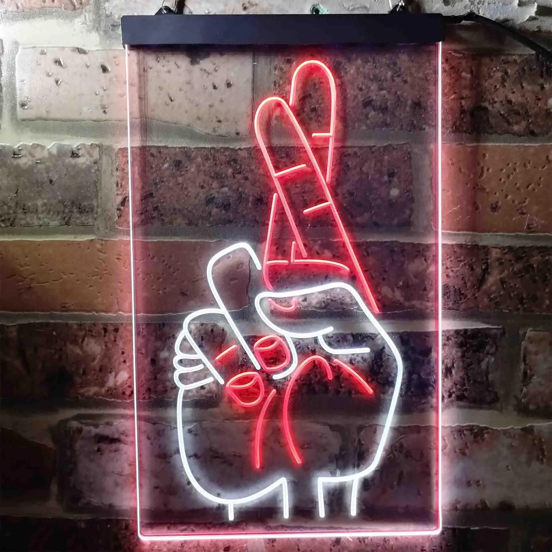 

Crossed Fingers for Good Luck Dual Color Led Neon Sign st6-i3699