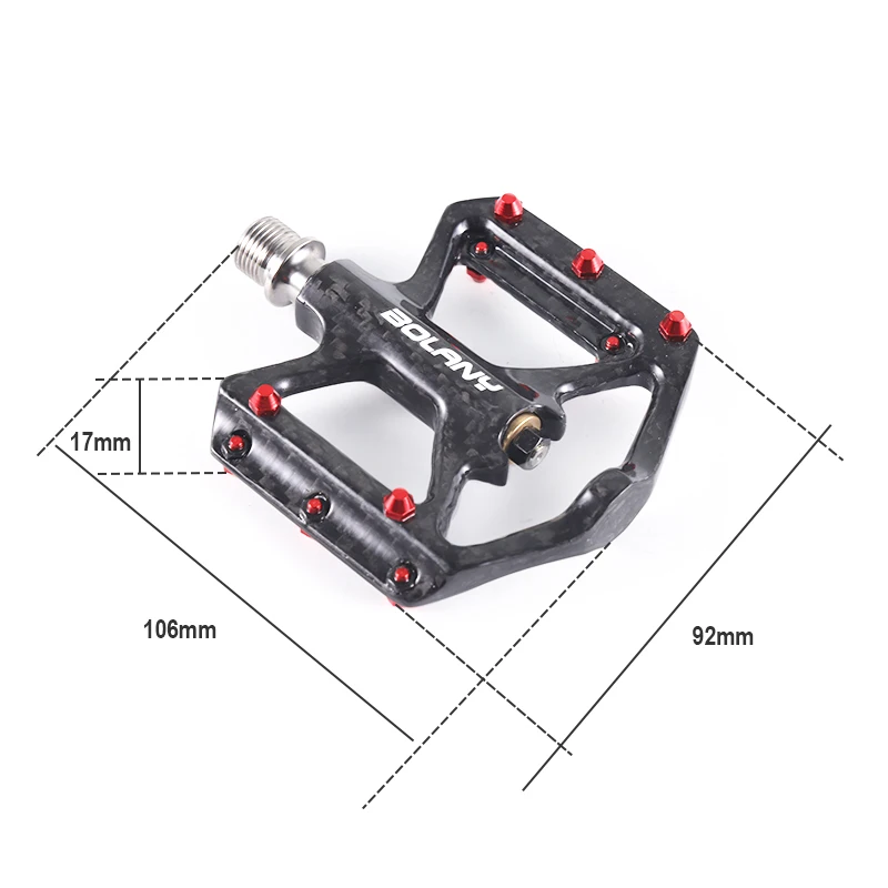 BOLANY Carbon Fiber Bicycle Pedals Ultralight Non-Slip Road Bike MTB 3 Bearing Carbon Bike Pedal Waterproof Bicycle Accessories