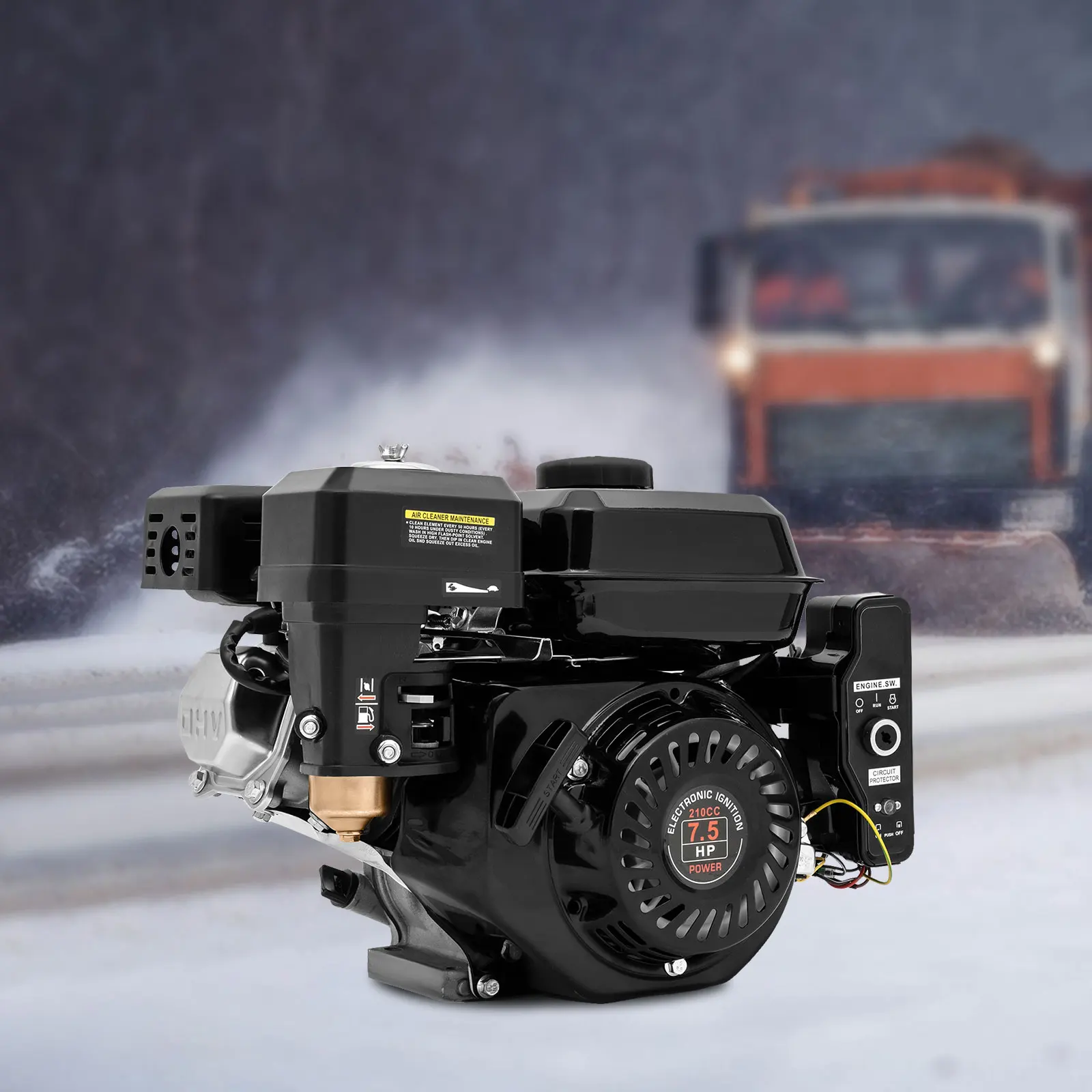 محرك 212cc 4-السكتة الدماغية 7.5 HP محرك كهربائي أفقي محرك غاز Go Kart لعربات الذهاب والضواغط والخنادق والمولدات #2