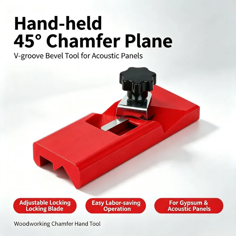 Drywall 45 Degree Chamfering Hand Plane V Type Bevel Trimmer Angle Edge Shaper for Gypsum Board Plastic Sheet Woodworking Use